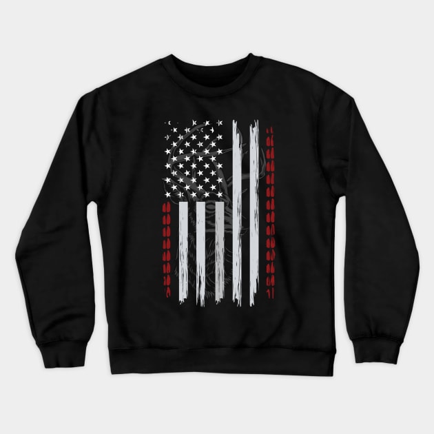 USA Deer Hunter Flag Crewneck Sweatshirt by UnluckyDesigns